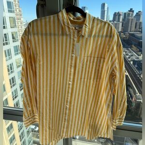 Madewell yellow striped button down